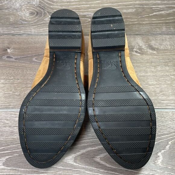 Sorel Lolla Cut Out Women’s Size 9.5 Chestnut Suede Slip On Ankle Boots - Picture 7 of 12